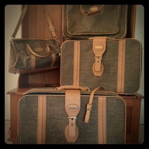 Vintige tweed Saks Fifth Avenue luggage set